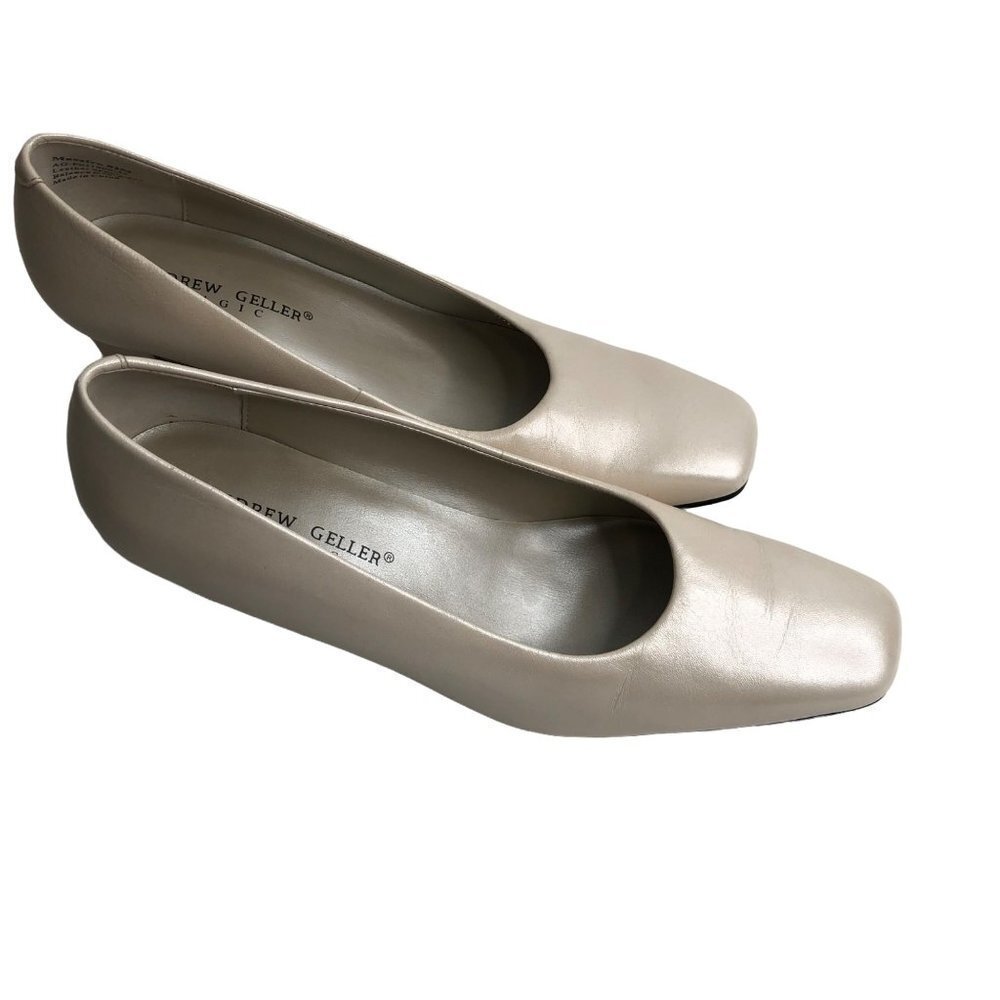 ANDREW‎ GELLER MAGIC SQUARE TOE LEATHER  SHOES SIZE 8M
